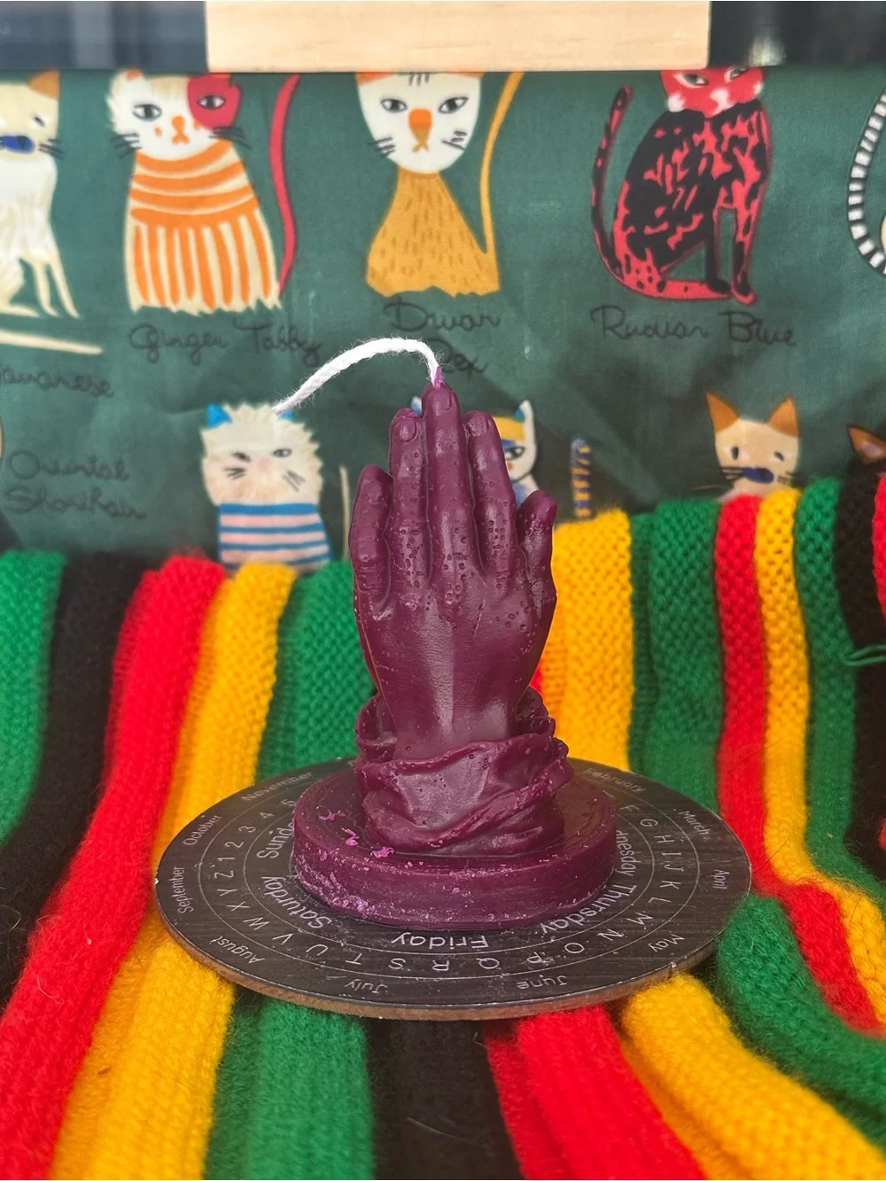 Praying Hands Candle – Deep Plum